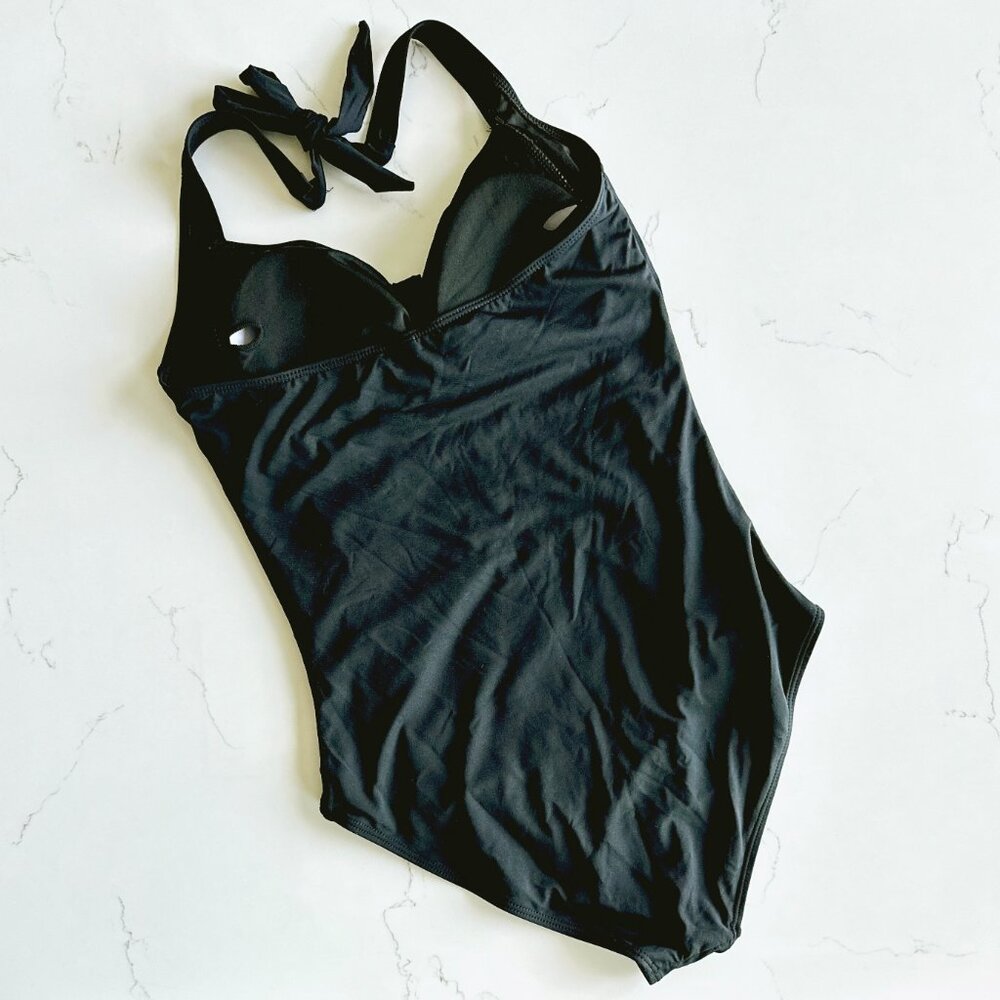 NWT Tempt Me Ruched Halter One Piece Swimsuit - Picture 9 of 12